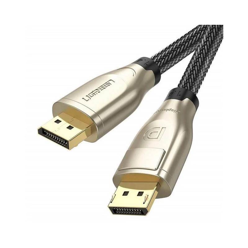 UGREEN 3m 1.4 DP M/M Round Cable Zinc Alloy Shell with Braided - Black - كابل
